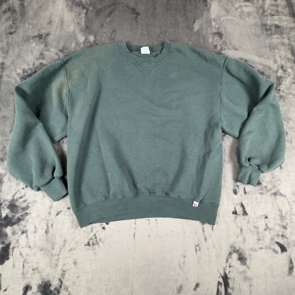 Russell Athletic Sweatshirt Mens Large Green Vintage Crewneck Made in USA 4514